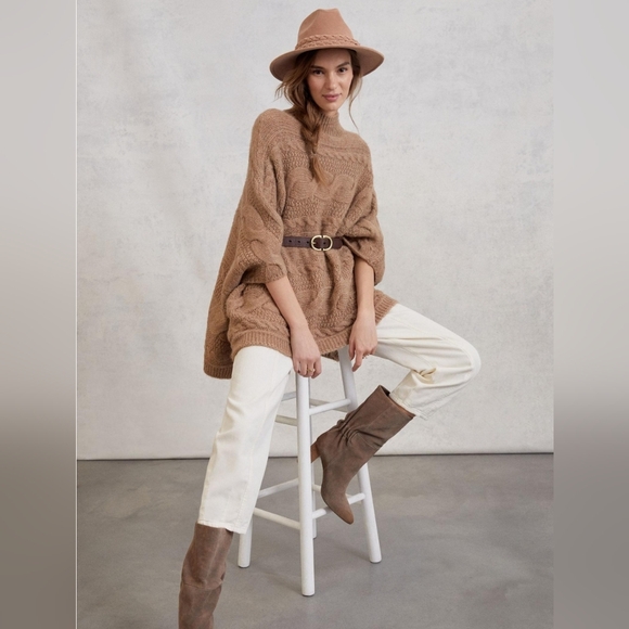 ANTHROPOLOGIE | Rosamund Cable Knit Poncho Sweater - Picture 2 of 9